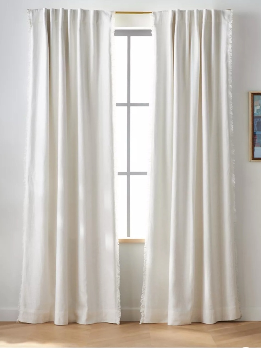 Anthropologie Luxe Linen Blend Woven Blackout Curtain 1 panel NEW